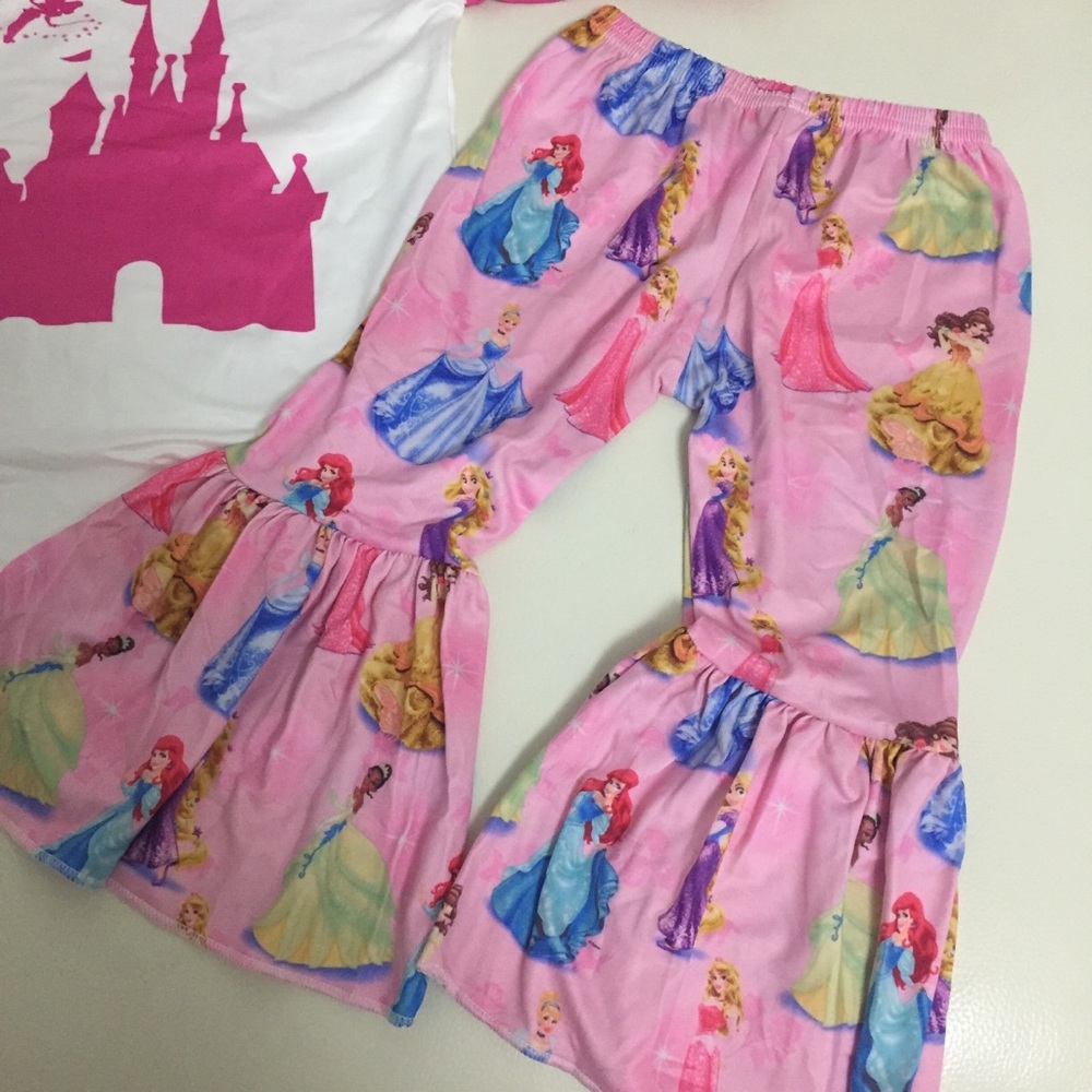 LPrincess Belle Aurora Ariel Rapunzel Pants Top - Picture 5 of 6